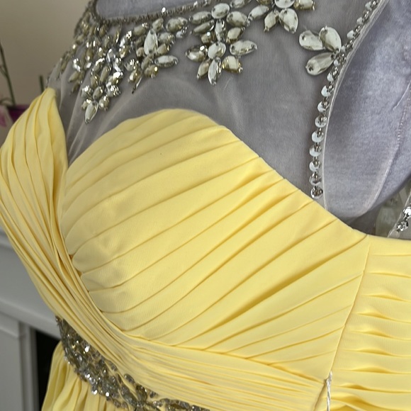 Babyonline Jeweled Lemon Yellow Prom Mini Dress NWT - Picture 7 of 14